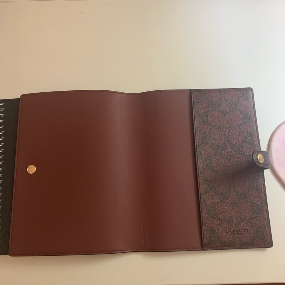 Coach Signature Leather Notebook Organizer in Burgundy/Chocolate - Picture 7 of 7